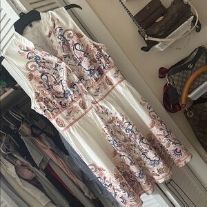 SHEIN White and Pink Floral Mini Dress